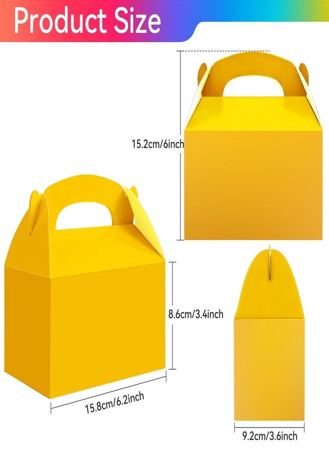 Bgtecho 24 Pack Gable Treat Boxes, 6.2 x 3.6 x 3.4 Inch Colorful Paper Gift Boxes, Colored Party Favor Box With Handle, Goodie Candy Box for Snacks Cookie Candy Birthday Wedding Party Supplies - Image 2